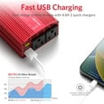 thumbnail image 5 of BESTEK 300W 4.2A Dual USB Power Inverter for Car DC 12V to 110V AC Car power Inverter Car Adapter,Red, 5 of 9