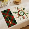 thumbnail image 2 of Leodye 1 Pcs Christmas Dinner Paper Placemats 17.72x12.99in Retro Christmas Tree Snowflake Disposable Paper Placemats Red Table Mats for Xmas Dinner Kitchen Party Supplies, 2 of 6