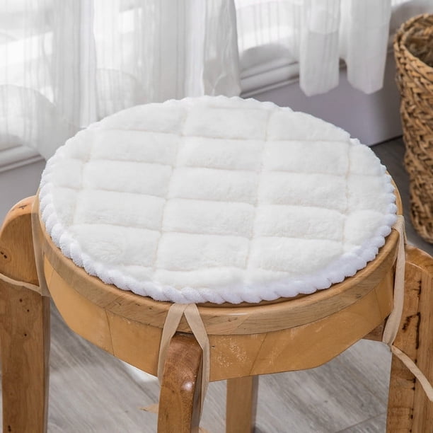 Nvzi Cojín para jardín, terraza, hogar, cocina, oficina, grueso y cómodo, 11,81 x 11,81 pulgadas (blanco)