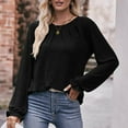thumbnail image 5 of Godom Long Sleeve Shirts Womens Pleated Business Casual Blouses with Smocked, 5 of 7