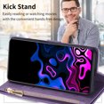 thumbnail image 4 of Allytech Galaxy S25 Ultra Wallet Case with Zipper Pocket, Premium PU Leather RFID Blocking Slim Fit Cards Slots Shockproof Flip Stand Hand Wrist Phone Case for Samsung Galaxy S25 Ultra - Purple, 4 of 7