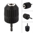 thumbnail image 3 of 2X Keyless Drill Chuck Converter 3/8 Inch 24UNF + 1/4 Inch Hex Shank SDS Adaptor 0.8-10mm,2 x Drill Chuck 2 x Hex Shank SDS Adaptor,Black, 3 of 4