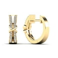 thumbnail image 3 of aaXia 14K Yellow Gold 1/6ct TDW Diamond “X” Hoop Earrings (H-I, I1-I2), 3 of 5