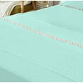 thumbnail image 7 of DNG Creations 4 Piece Pom Pom Sheet Set 100% Egyptian Cotton, White Pom-Pom Fringe Solid Pattern 15 Inch Deep Pocket ( Solid Aqua Blue - Twin XL ), 7 of 7