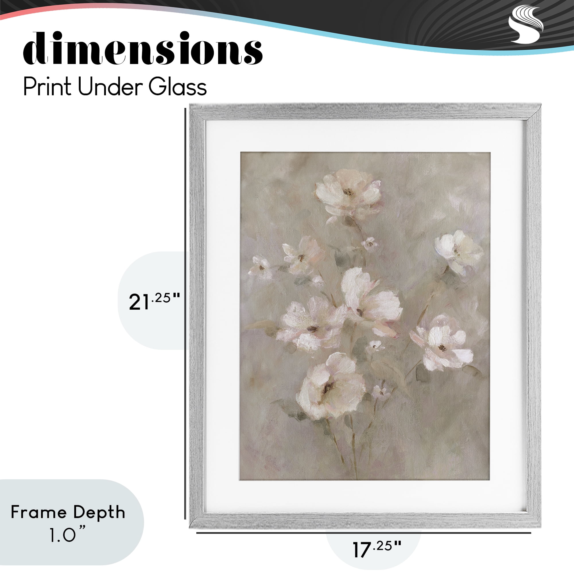 Stupell Industries Delicate Blush Floral Arrangement Gray Framed Print Under Glass, design by Carol Robinson