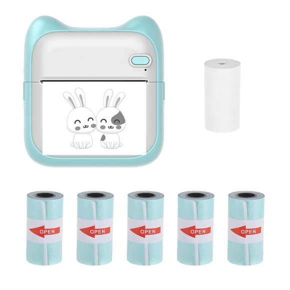Label printer,Paper Printer Sticker Notes Journal Receipt 5 Printer Portable Thermal Printer Sticker With Rolls 203dpi Bt Picture Lable Diy Handcraft Picture Lable Diy Pocket Printer Portable Dsfen