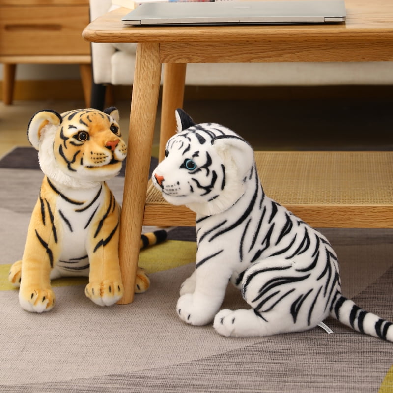 White Tiger Plush Animal Realistic Big Hairy Soft Stuffed Toy Pillow Home Decor 