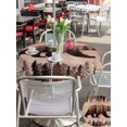 thumbnail image 5 of Outdoor Tablecloth with Umbrella Hole for Patio/Picnic/Party/Camping, Brown Bear Cabin Waterproof Table Cloth Round Cover Washable, Vintage Pine Tree Brown Wooden (Dia 54"), 5 of 9