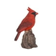 thumbnail image 5 of 6.5" Motion Activated Singing Cardinal Standing on Stump Outdoor Garden Statue, 5 of 7