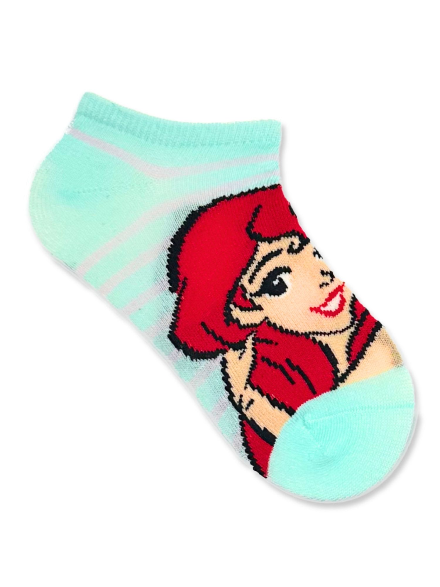 Disney Princess Girls No-Show Socks, 6-Pack, Sizes S-L