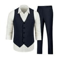 thumbnail image 2 of Men's Slim Fit Linen Suit Set: 2-Piece Vest & Pant for Beach Wedding, Summer, Casual & Formal Occasions, 2 of 8