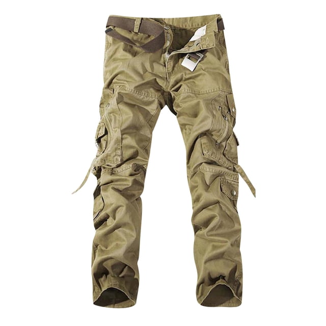 CEHVOM Pantalons Décontractés d'Extérieur pour Hommes, Multi-Poches, Lavés