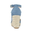 thumbnail image 2 of BLISSFUL STEP Women's Espadrilles Wedge Sandals Platform Close Toe Cross Strap Sandal Haze Blue 8.5, 2 of 7