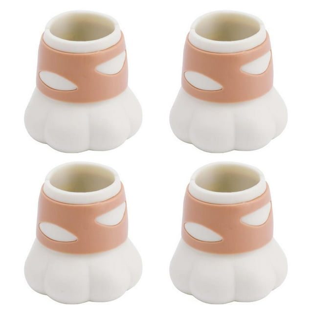 Paquete de 4 protectores de patas de silla para suelos de madera, bonitas fundas protectoras de suelo para patas de silla de silicona con forma de pata de gato