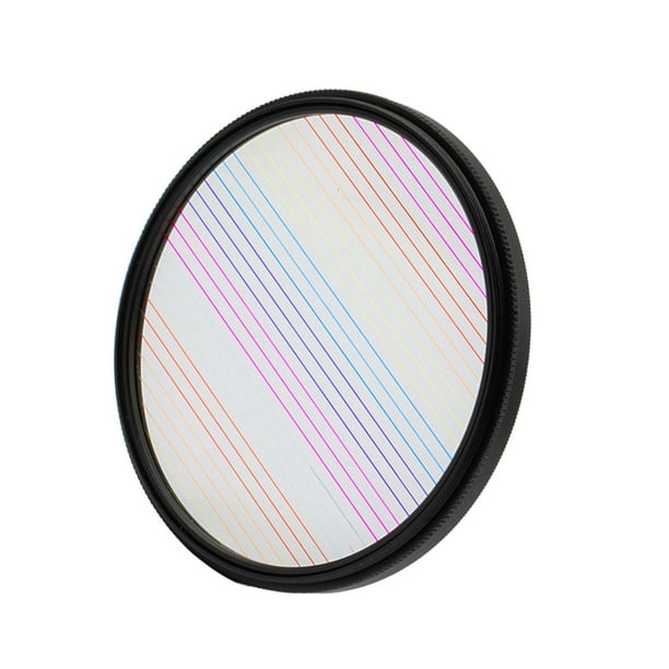 Filtro de rayas de iris azul Filtro de efectos especiales Vidrio óptico anamórfico con Raya arcoíris de 77 mm