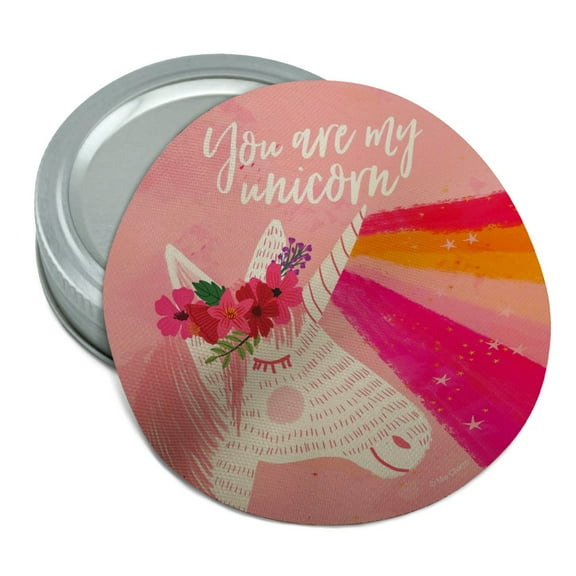 You are my Unicorn Flowers Rainbow Horn Round Rubber Non-Slip Jar Gripper Lid Opener