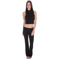 thumbnail image 3 of Sakkas Mock Neck Turtleneck Sleeveless Scuba Crop Top - Made in USA - Black - Medium, 3 of 4
