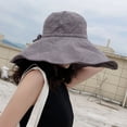 thumbnail image 3 of Lroveb Bucket Hats for Women Oversized Brim Face Fisherman Hat Female Summer Outing Sun Visor Sunscreen Day System Literary Artistic Hat, 3 of 5