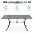 thumbnail image 4 of Sophia & William 63” Cast Aluminum Patio Dining Table with Umbrella Hole - Bronze, 4 of 5