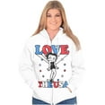 thumbnail image 4 of Betty Boop Cartoon Love The USA Women Plus Size Zipper Hoodie Brisco Brands 4X, 4 of 5