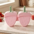 thumbnail image 5 of Cook With Color 4-Piece Silicone Ice Pop Molds, Reusable Popsicle Maker with Lids and Sticks, Strawberry, 5 of 5