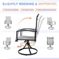 thumbnail image 5 of SOLAURA Patio Swivel Chairs Set of 2, High Back Textilene Padded Outdoor Metal Dining Chairs for Deck, Lawn or Garden, Grey, 5 of 8