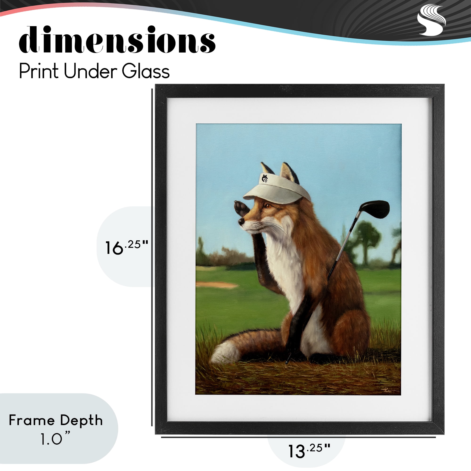 Stupell Industries Fox Drive Golfer Black Framed Print Under Glass, design by Lucia Heffernan