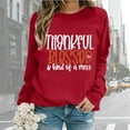 thumbnail image 2 of Oversize Women's Sweatshirt Long Sleeve Crewneck Letter Printed Lightweight Loose Blouse Top Casual Comfortable Soft Fabric, 2 of 2