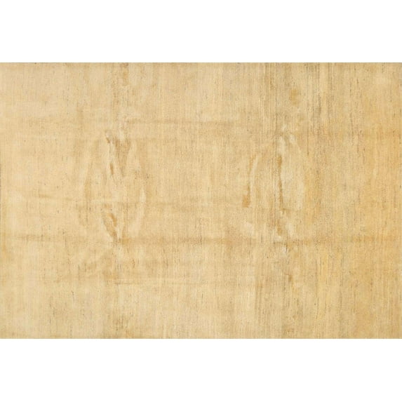 Ahgly Company Indoor Rectangle Contemporary Chrome Gold Yellow Solid Area Rugs, 2' x 5'