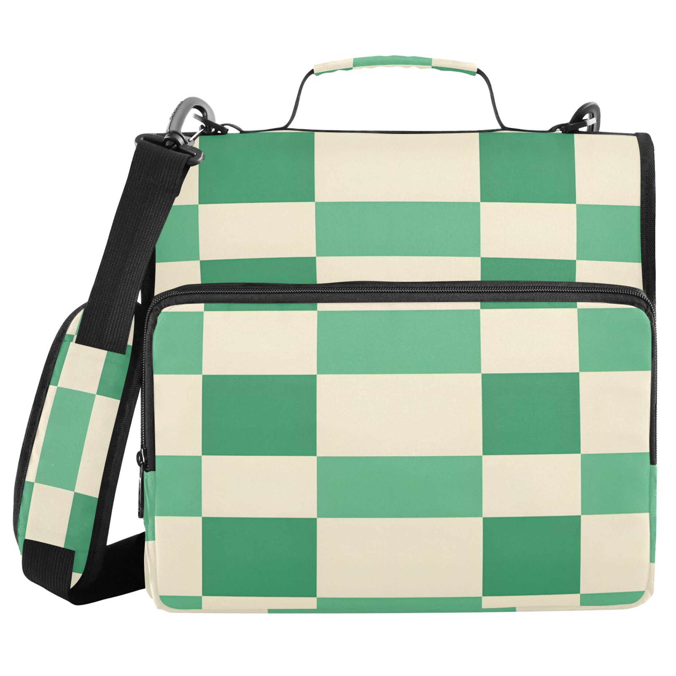 ALAZA Zipper Binder Checkered Grid-t3 3 Ring Trapper Keeper File Folder Organizer Bag