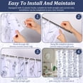 thumbnail image 6 of Floral Shower Curtain Botanical Print Fabric Shower Curtain with 12 Hooks, Waterproof Watercolor Vintage Farmhouse Bathroom Decor, 70.8" x 70.8", 6 of 8