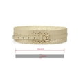 thumbnail image 3 of INSPIRE CHIC Women's Hollow Vintage Floral Leather Cinch Wide Belt Beige 28"-31" waist, 3 of 4