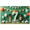 thumbnail image 2 of Colorful Design Happy 7th Birthday Banner Soccer Theme Kids Decoration Football Event Party Backdrop for Indoor Celebration Playground Photography, 2 of 7