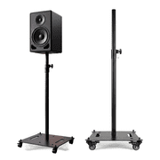 LEATIC 2 Pack Heavy Gauge Steel Speaker Stand with Lockable Wheels portable bag Height 36 to 63.5 Inch 100 Lbs Safety Pin 35mm Pole for PA DJ Stage