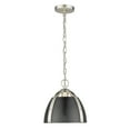 thumbnail image 3 of Golden Lighting 6928-S PW-BLK 10 in. Aldrich 1 Light Pewter & Matte Black Mini Pendant Ceiling Light, Damp, 3 of 5