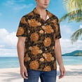 thumbnail image 2 of Lsque Halloween4 pattern Hawaiian Shirt for Men, Unisex Summer Beach Casual Short Sleeve Button Down Shirts-Small, 2 of 9