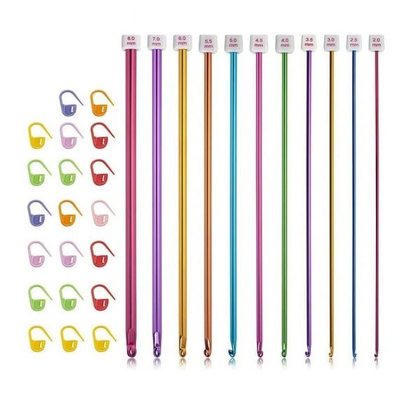 Tunisian Crochet Hooks Set,11 Packs Tunisian Crochet Hook Afghan Aluminum Crochet Needle(2Mm To 8Mm)