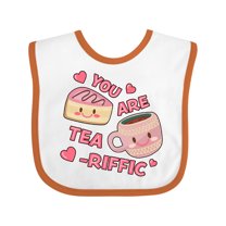 Inktastic Valentine You Are Tearrific with Cute Tea Cup and Pastry Girls Baby Bib