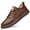 Brown punching type, variant on Men's Genuine -Like Slip-On Dress Shoes - with Soft Rubber Sole, Lace-Free Closure for Casual & Formal Wear ,Retro Perforated Round-Toe Brown (Small Size) - All-Season Versatile Loafers for Business
