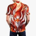 thumbnail image 6 of Salouo Red Sun Flame Fox for Men's Short Sleeve Polo Shirts,Polo Shirts for Men Performance Short Sleeve Golf Shirt Athletic Casual Collared T-Shirt-Medium, 6 of 8