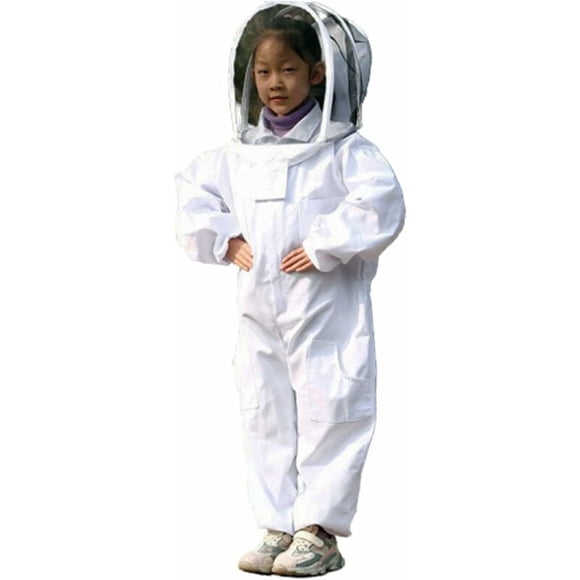 Child's Beekeeper Outfit, Self-Supporting Round Veil Bee Suit with Velcro Protection for Secure Wearing and Good Breathability for Comfortable Adventures