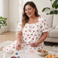 thumbnail image 2 of Agnes Orinda Women's Plus Size Nightgowns Sleepshirts Ruffle Trim Comfy Nightdress 1X White, 2 of 8