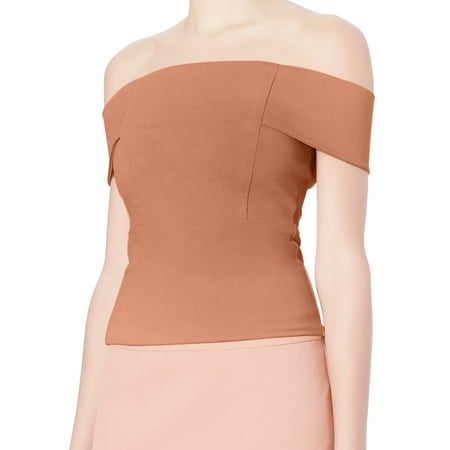 Michelle Mason Blouse - Michelle Mason Women's Nude Off-Shoulder Top (XS/P)