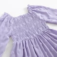 thumbnail image 7 of HCNTES Girls Casual Dresses Adorable Lavender Swiss Dot Long Sleeve Swing Dress for Daily Wear, 7 of 7