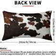 thumbnail image 3 of Cow Print Lumbar Pillow Covers 12x20 Inch Black Brown White Cowhide Throw Pillow Covers Set of 2 Farmhouse Rustic Pillowcases Cotton Cushion Covers for Couch Bed Sofa Chair Western Home Decor, 3 of 6