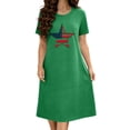 thumbnail image 3 of Bovxnpu Independence Day Womens Nightgowns Sleepshirts Nightshirts Pajama Dress Short Dress Plus Size Print Crew Neck Sleepwear, 3 of 7
