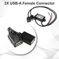 thumbnail image 3 of HQRP DC-DC Step Down Converter 12/24V to 5V 3A 15W with 2X USB-A Female Connector Power Supply Adapter Compatible with Solar Panel, Car Charging Transformation Waterproof Voltage Regulator, 3 of 7