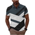 thumbnail image 2 of Ceisia Men's Summer Casual Geometric Color Block Mesh Short Sleeve Lapel Shirt Multicolor L Gifts, 2 of 7