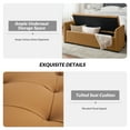 thumbnail image 3 of 57" Faxu Leather Storage Bench Upholstered Flared Arms Bed Foot Stool Entryway Hallway Bedroom Camel, 3 of 6