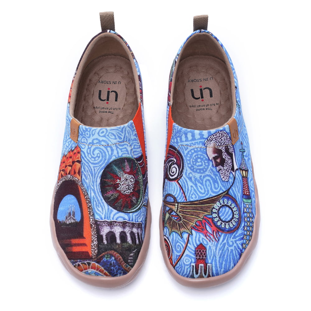 UIN Men's Casual Walking Travel Shoes Slip On Canvas Loafers Lightweight Comfort Air Painted Fashion Sneaker Splatter Graffiti 